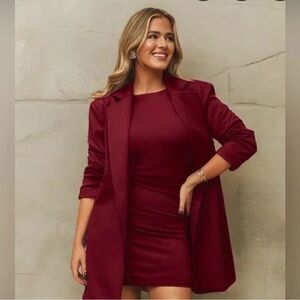 Cupshe Burgundy Mini Blazer Dress